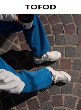 TOFOD 马皮小白鞋  进口皮 L*P休闲老钱风百搭四季款厚底休闲板鞋