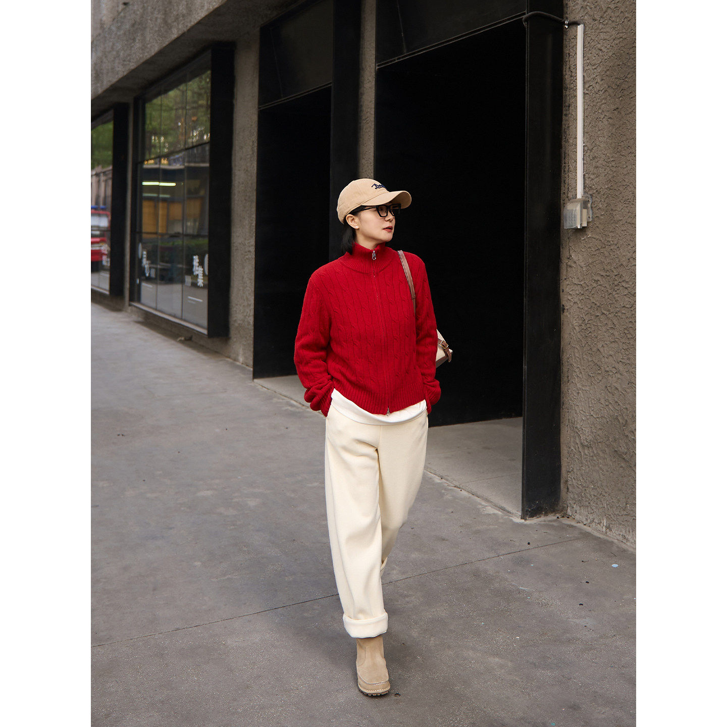 TOFOD 加州阳光 澳洲进口100羊毛绞花开衫 麻花毛衣针织打底衫