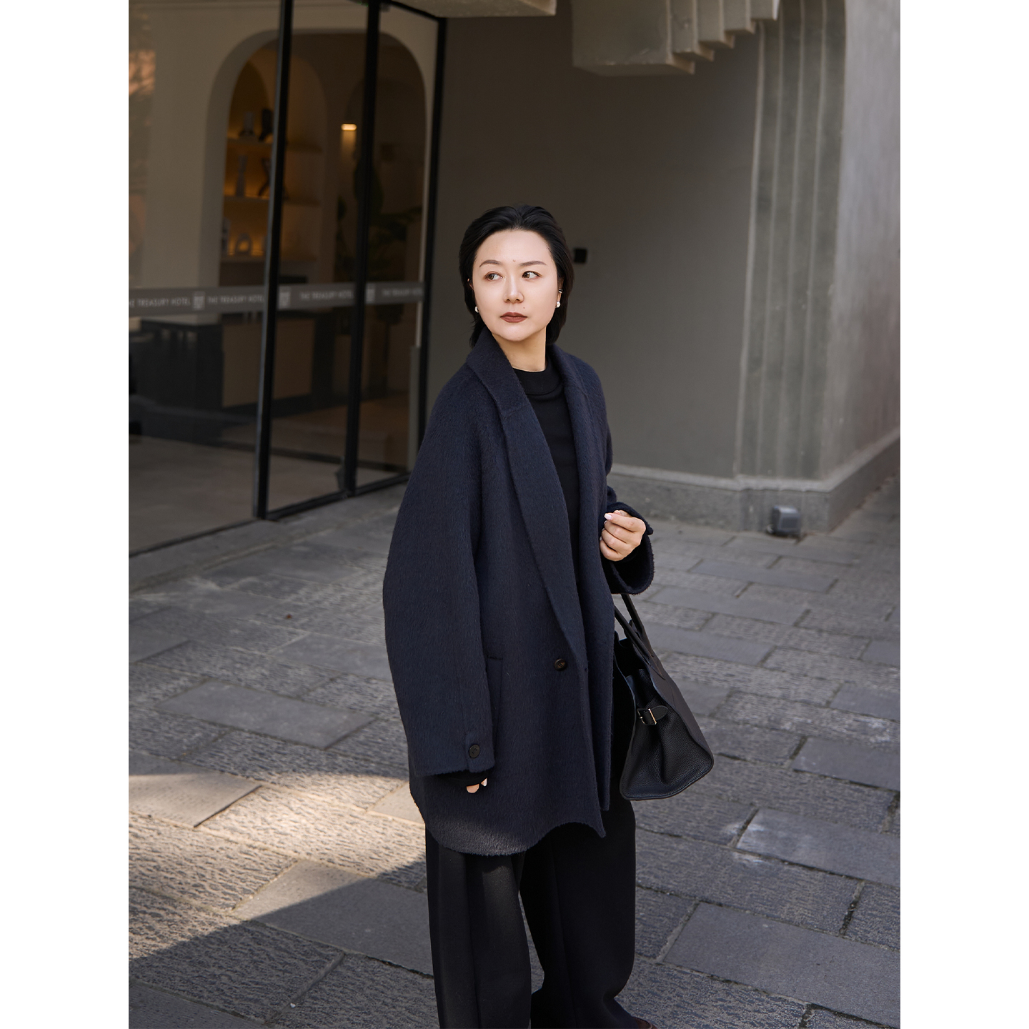 TOFOD 伦敦桥 100秘鲁Baby婴绒羊驼绒 老钱保暖双面呢大衣外套