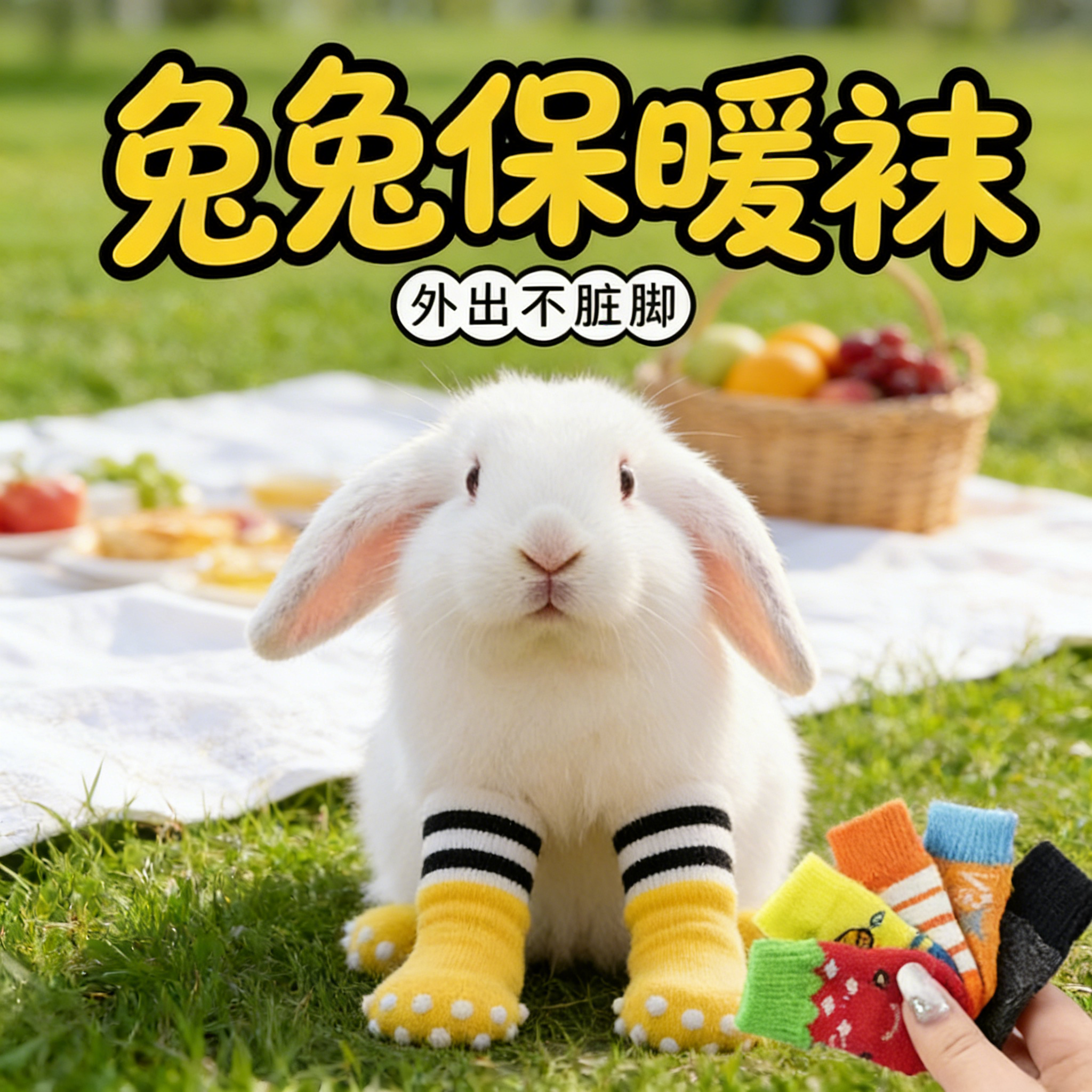 侏儒兔子鞋子袜子防抓防脏防挠伤宠物兔子不掉脚套宠物兔子用品
