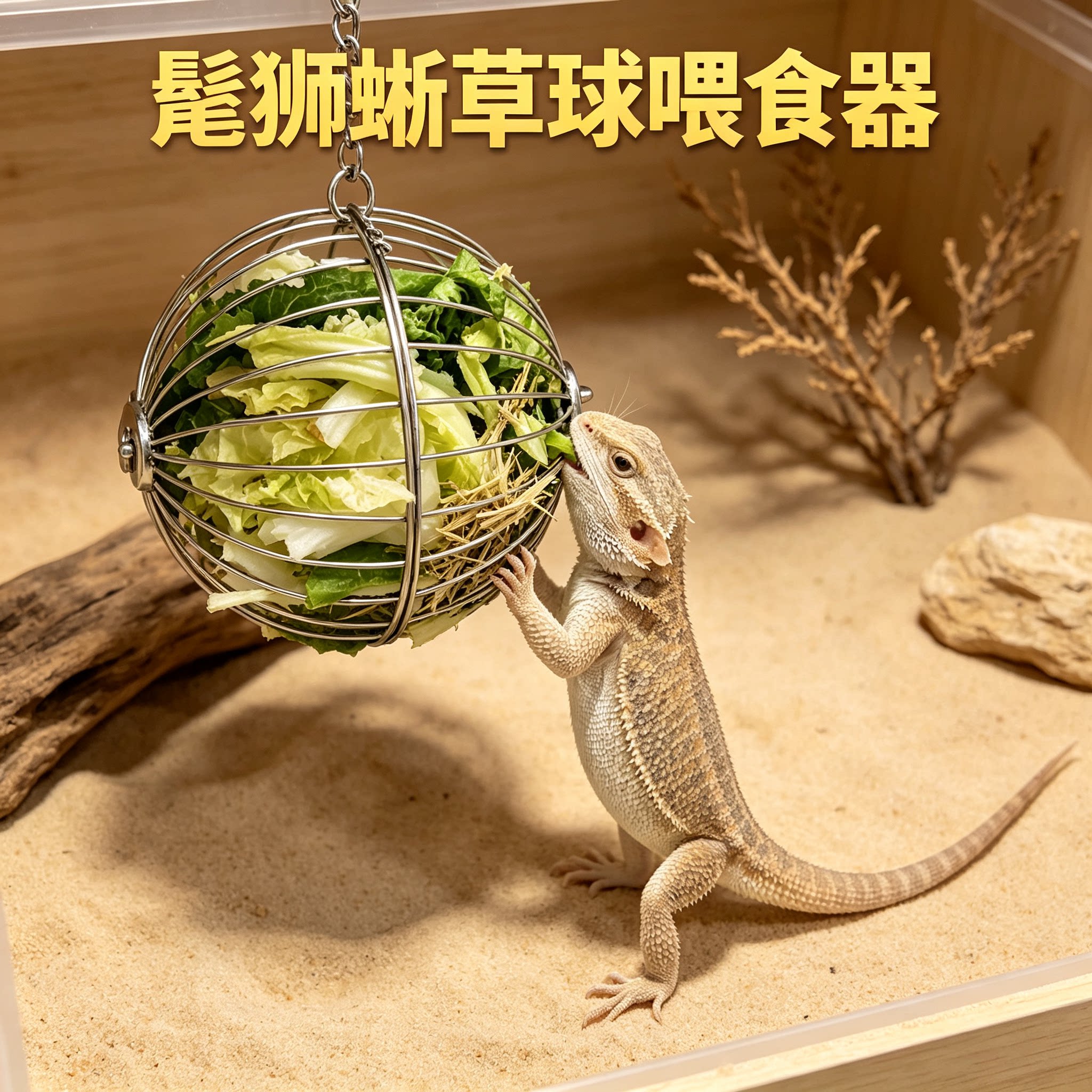 蜥蜴守宫专用草球龙猫吊挂架球兔子不锈钢架塑料固定弹簧架宠物用