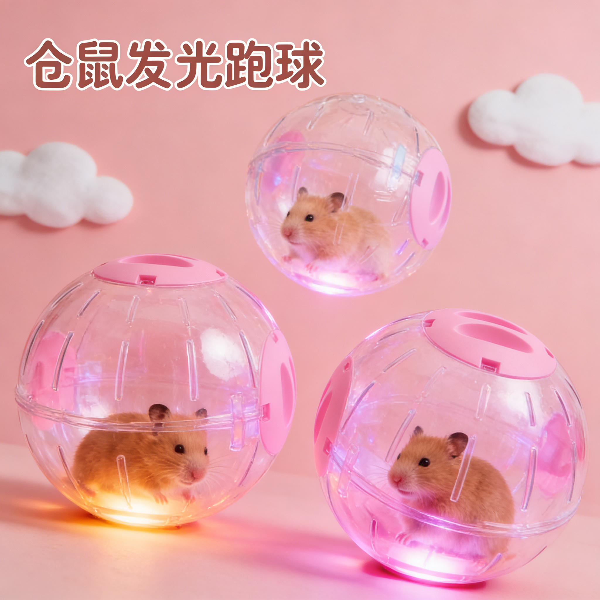 垂耳兔仓鼠跑轮球滚运动松