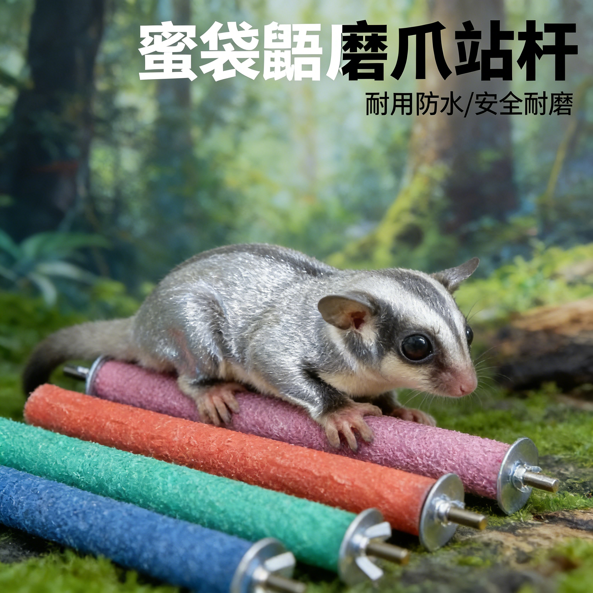 宠物用品蜜袋鼯攀爬训练玩具小鼬固定笼子魔甲棒飞鼠耐咬悬挂树枝