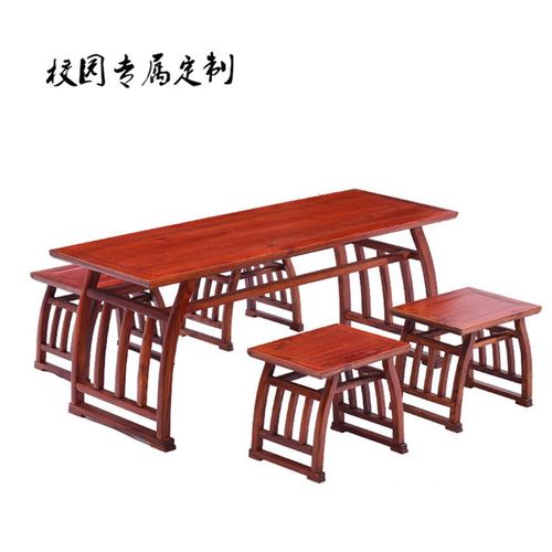 书法教室仿古实木书法桌椅厂家供应书法国学桌学校培训用桌临摹桌