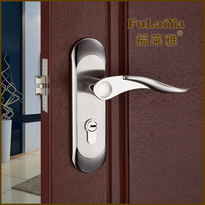 供应门锁把手 F0202门锁把手 锌合金门锁把手 单舌镍拉丝门锁把手