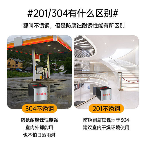 304不锈钢消防沙箱1、2立方工地可加轮防汛物资灭火加厚黄沙