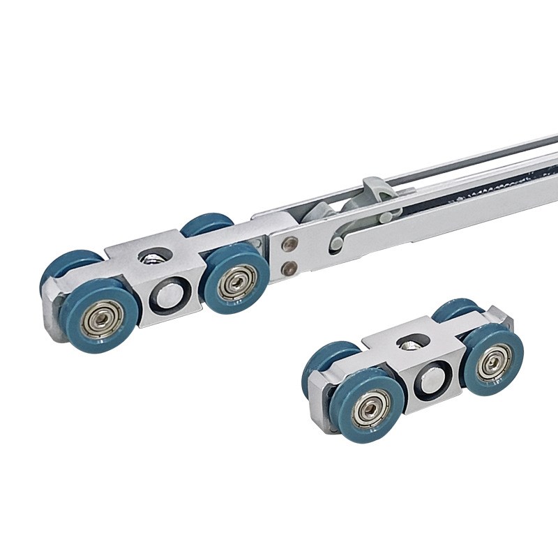 极窄两联动移门滑轮 缓冲联动滑轮  开放式洗手间移门 窄边框轨道