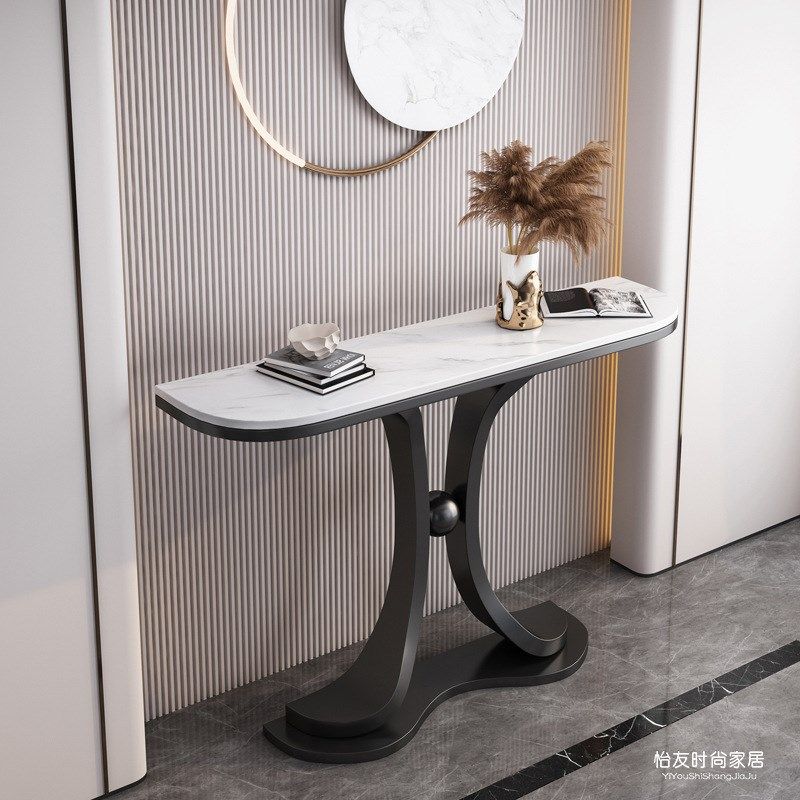 玄关桌轻奢靠墙岩板超窄半圆酒店玄关台端景台入户玄关柜简约现代,住宅家具,门厅/玄关柜/玄关架,淘宝优惠券,粉丝福利购,淘宝优惠卷