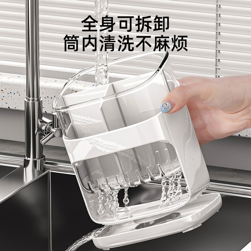 厨房筷子筒家用沥水透明置物架放刀叉勺子的收纳盒放筷笼篓桶壁挂