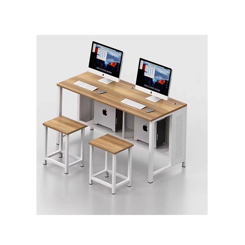 学校计算机教室电脑桌椅 驾校考试学生培训班机房双人电脑桌椅