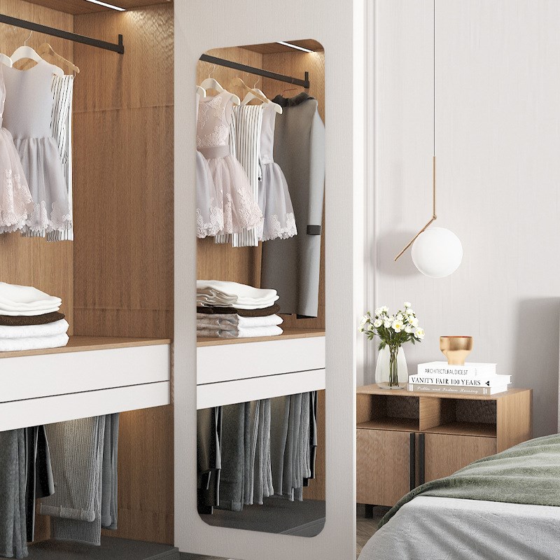 贴墙自粘衣柜镜子内装隐形全身镜家用卧室穿衣镜贴柜门试衣镜