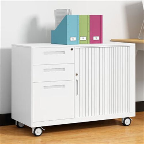 办公桌边柜侧柜办公室活动柜移动文件柜矮柜储物柜带轮
