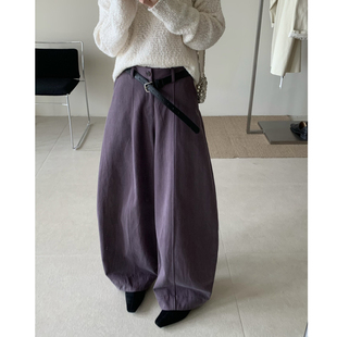 型2025秋上新韓系鐮刀休閑褲 BLESSED MOMENT王炸褲 褲 配腰帶休閑褲