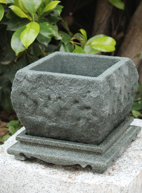 青石惠安自然肌理面石花盆