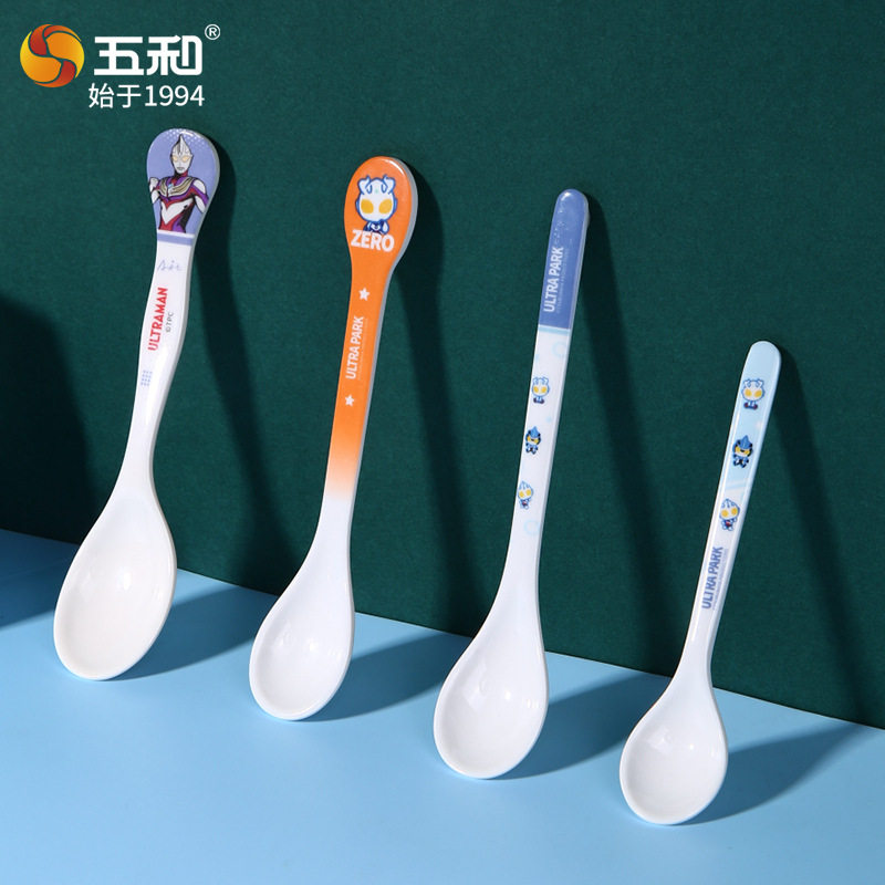 五和奥特曼勺子食品级密胺餐具正版耐摔卡通儿童汤勺饭勺辅食调羹