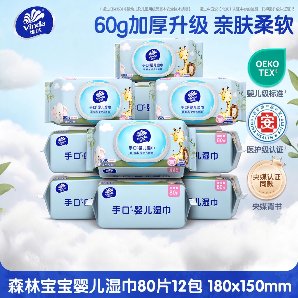 维达婴儿手口湿巾森林宝宝