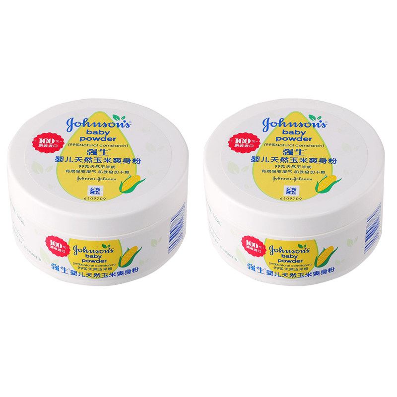 强生婴儿玉米爽身粉140g*2瓶男女宝宝新生痱子粉儿童专用止痒护肤