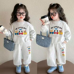 女童卫衣裤子套装新款春季运动套装洋气时髦休闲运动套装春秋款