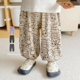 儿童裤子夏季灯笼裤薄款运动宽松长裤宝宝防蚊裤男女童中小童夏装