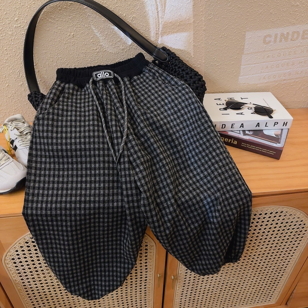 男女童裤子格子裤儿童春秋新款儿童韩版舒适阔腿宽松百搭格子裤