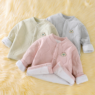 儿童开衫棉袄校服内搭神器秋冬加厚男女童保暖棉服上衣学生棉服