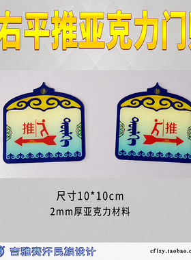左右平推异形创意门贴