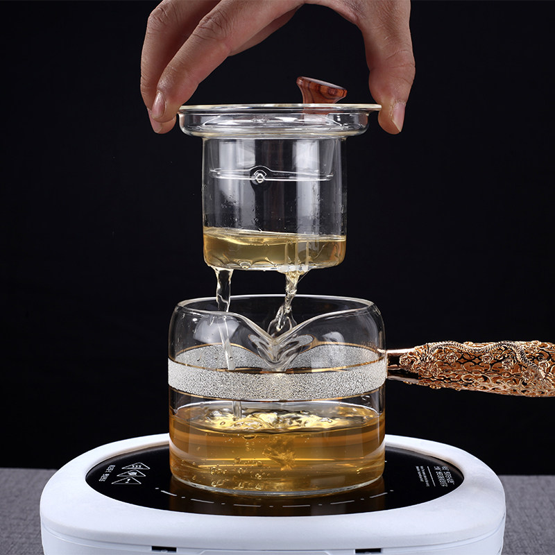 没名堂纯铜侧把煮茶壶耐热玻璃蒸茶器煮茶器全自动蒸汽套装电陶炉|msdalam kategori pinggan mangkuk, set teh, teko - dari Buy2taobao.com untuk memberikan perkhidmatan ejen Taobao profesional membeli