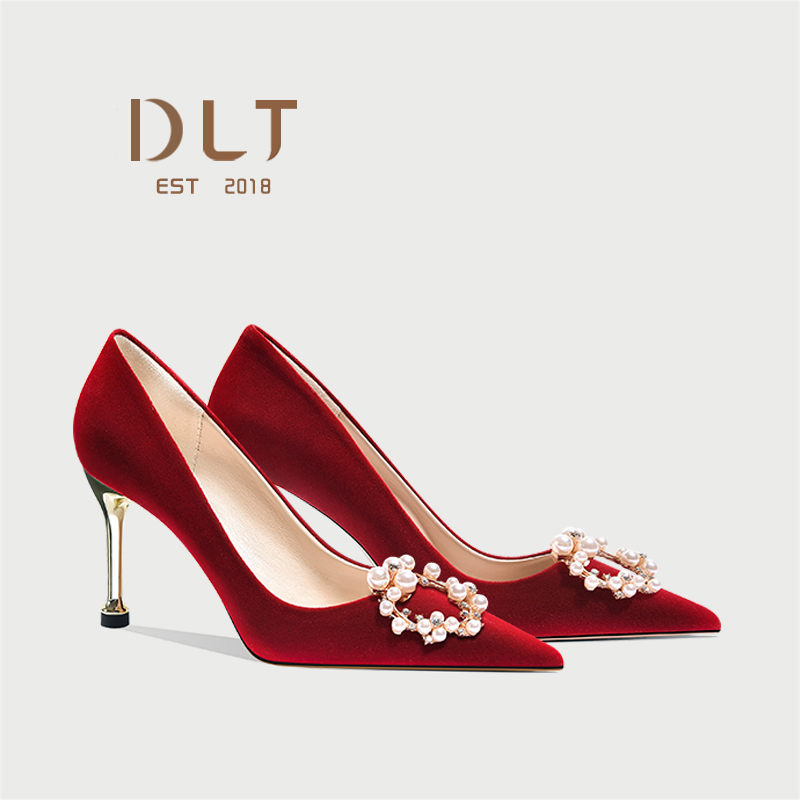 笛莲婷婚鞋可拆卸配饰一鞋两穿