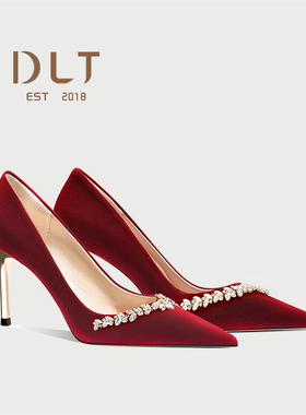 绝美婚鞋女新娘鞋秀禾主婚纱两穿不累脚中式婚礼敬酒服红色高跟鞋