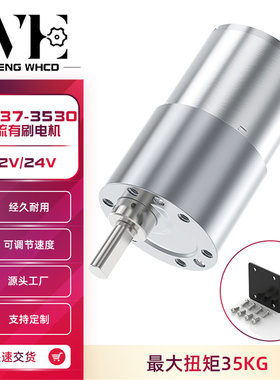 JGB37-3530微型直流减速马达调速电机6v12v24v金属齿轮大扭矩电机