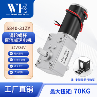 双出轴5840-31ZY蜗轮蜗杆减速电机微型马达大扭力 直角调速正反转