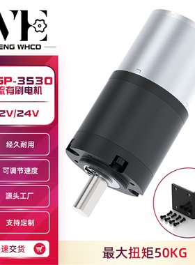 行星齿轮直流减速电机12v24v36GP-3530可调低速微型大扭力马达