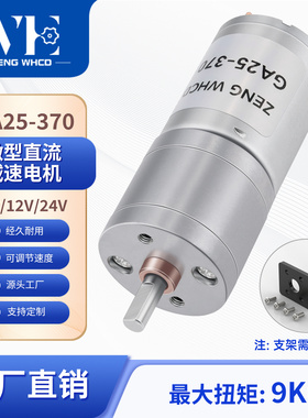 25GA370直流减速电机马达 低速电机大扭矩6V12V24V模型智能机器人