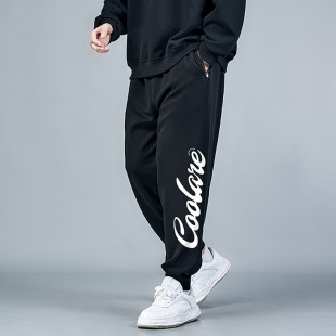 808拉链长裤 黑 加肥大码 休闲男装 专柜74372 卫裤 COO大白字G840K