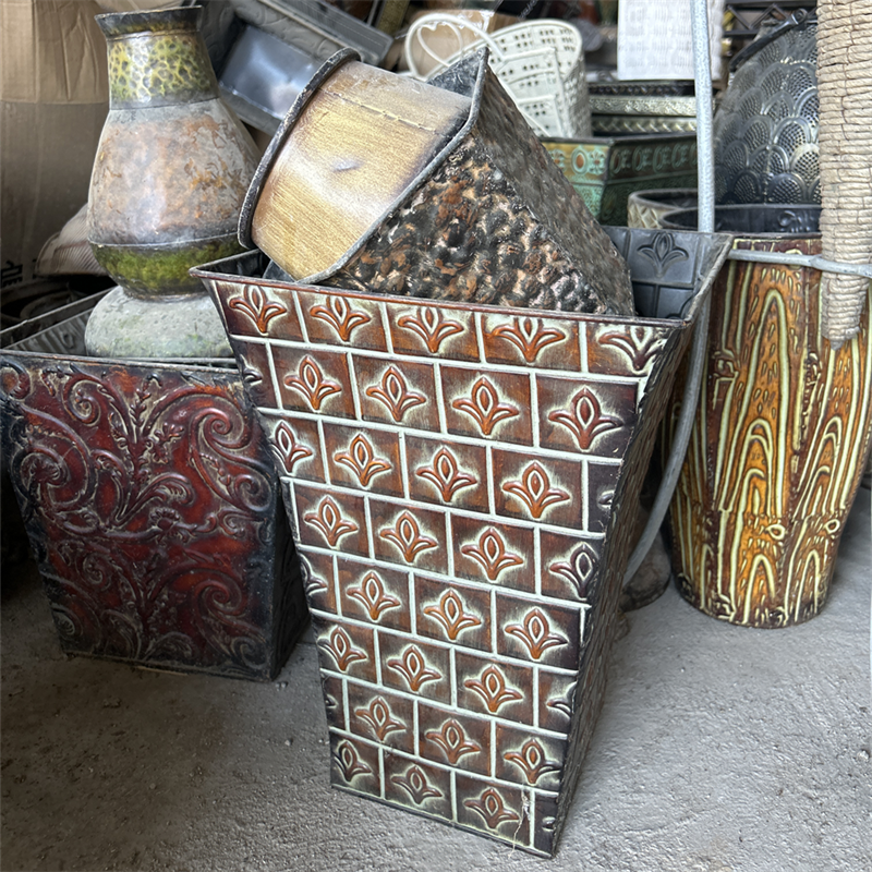 中古外贸出口样品花瓶加厚复古花盆瑕疵捡漏复古做旧铁艺花器集合,家居饰品,花瓶,淘宝优惠券,粉丝福利购,淘宝优惠卷