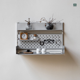 饰收纳玄关客厅金属展示架多功能书架 无即所有不锈钢洞洞板墙上装