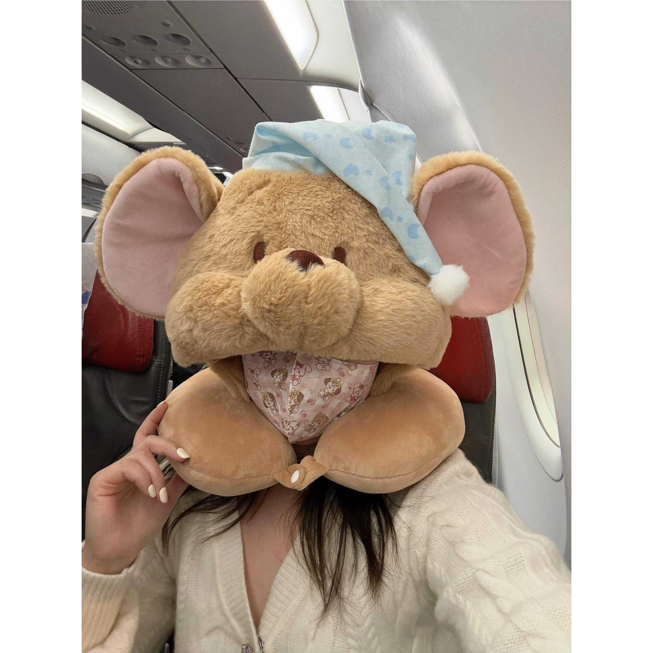 小豆连帽颈枕脖子u型枕旅行