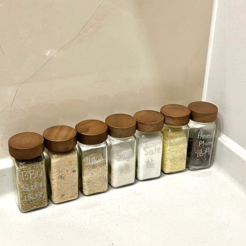 相思木调料瓶罐全套装厨房专用玻璃调料罐胡椒撒料调味品家用分装