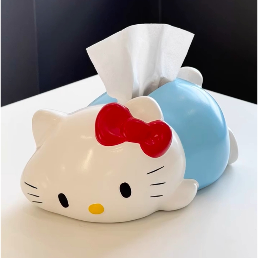 少女心kitty猫纸巾盒可爱趴趴小猫抽纸盒创意设计感餐巾纸收纳盒