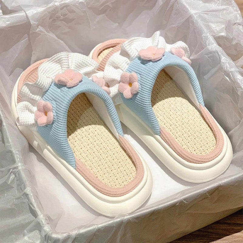 亚麻拖鞋女款室内家居棉麻春秋季女士可爱防滑厚底2026新款四季