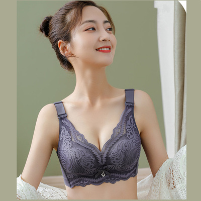 内衣女薄款大胸显小显瘦轻薄透气调整型收副乳绵柔文胸罩bra工厂