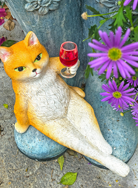 红酒杯猫咪树脂摆件工艺品