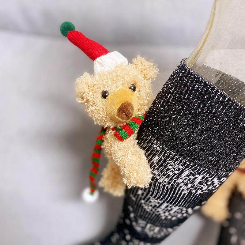 圣诞袜子成人女长筒小腿袜纯棉歪头立体小熊装饰袜秋冬季保暖袜子,女士内衣/男士内衣/家居服,长筒袜,淘宝优惠券,粉丝福利购,淘宝优惠卷