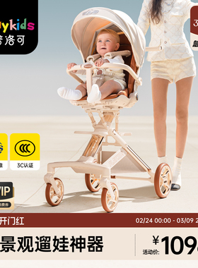 playkids普洛可遛娃神器可折叠高景观婴儿推车宝宝婴儿车X6-5MAX