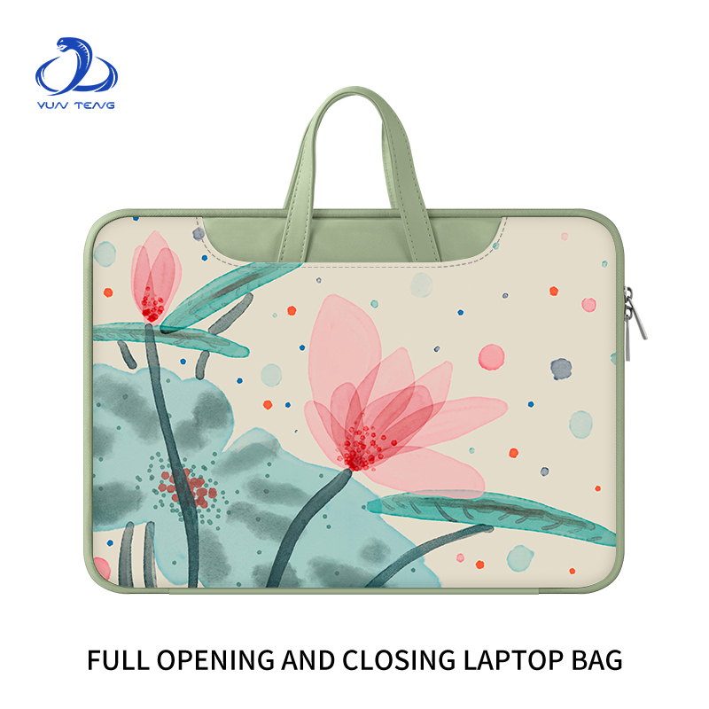 简约荷花笔记本电脑手提包14寸适用于苹果MacBook Air13.3英寸m2m3内胆包华为mate16保护套联想小新pro15.6