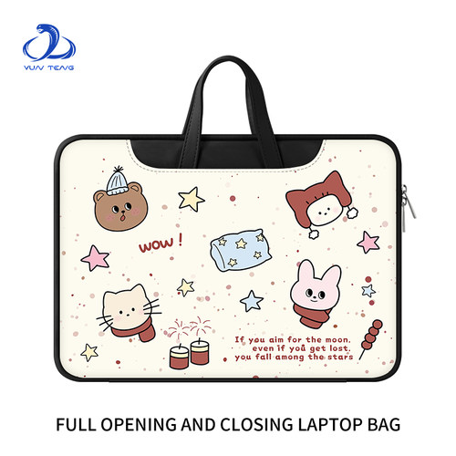 180°全开合电脑包PU大容量手提