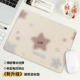 简约鼠标垫小号高级感硬质蚕丝纹办公室桌面垫电脑键盘垫便携防滑