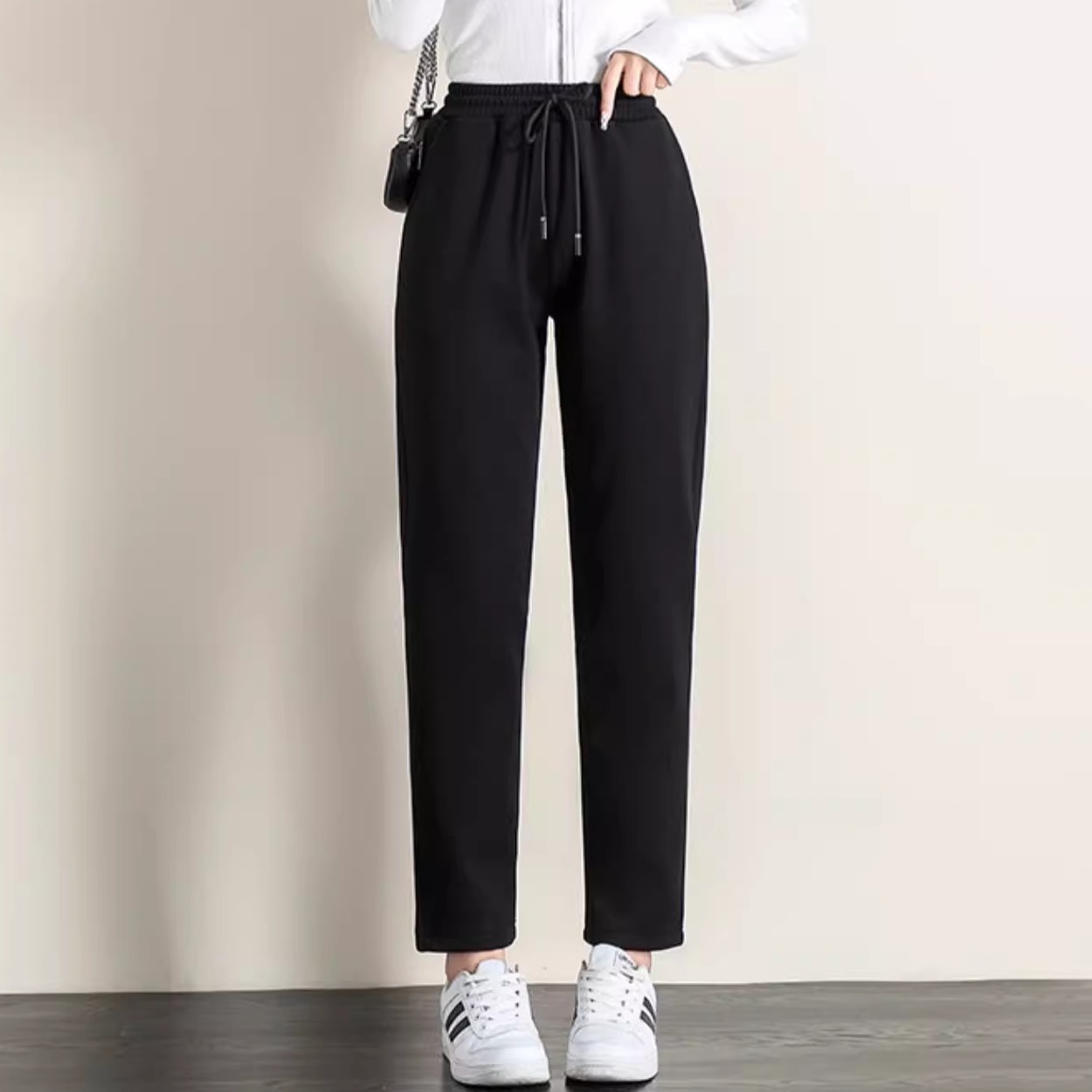 哈伦裤女秋冬季加绒加厚高腰