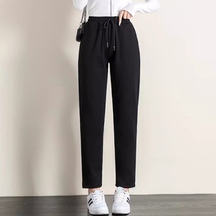 胖mm休闲萝卜裤 哈伦裤 大码 加绒加厚高腰200斤小个子女裤 女秋冬季