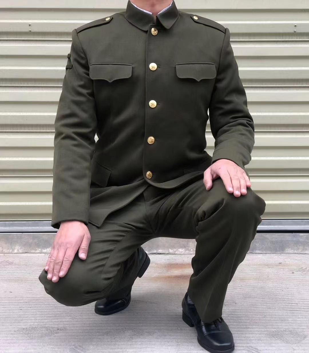 库存正规87式加厚冬常服马裤呢套装全毛料冬常服老干部怀旧中山装